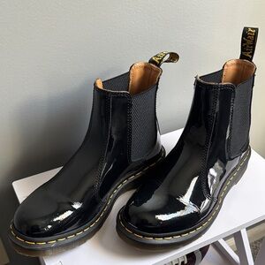 Dr. Martens Black Patent Leather Chelsea Boots